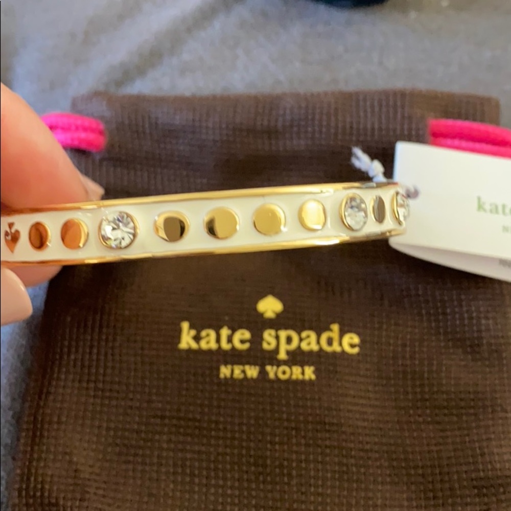 NWTs Kate spade white and gold bangle